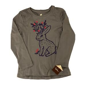NEW Tea Collection Purple Rabbit With Antlers Shirt size 6